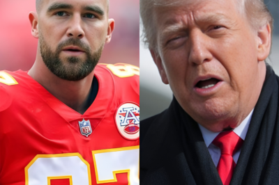 The moment D.o.n.a.l.d T.r.u.m.p pointed toward the speakers and said, “Play Eye of the Tiger,” — it was already too late. Somewhere, Travis Kelce was watching live, and this time, he wasn’t staying silent.